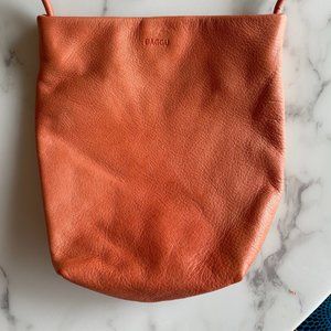 BAGGU Leather Crossbody - Coral - Like New